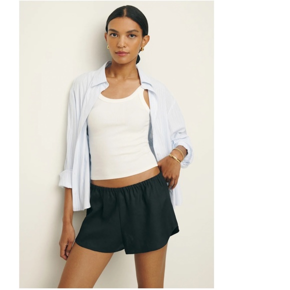 Reformation - Tillie Linen Mini Shorts - Black - Size S (US 2/4) - Picture 1 of 12